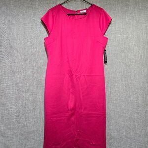 New York & Company Hot Pink Fitted Dress / Shift Dress / Size XL